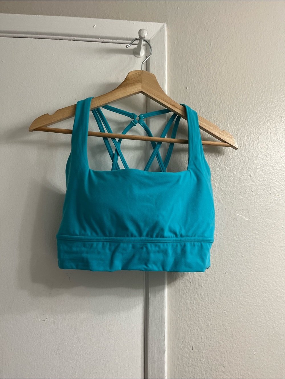 BuffBunny Teal Strappy-Back Sports Bra